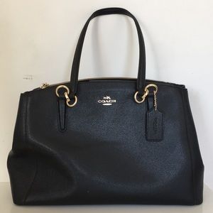 Coach Crossgrain Leather Christie Carryall- Black